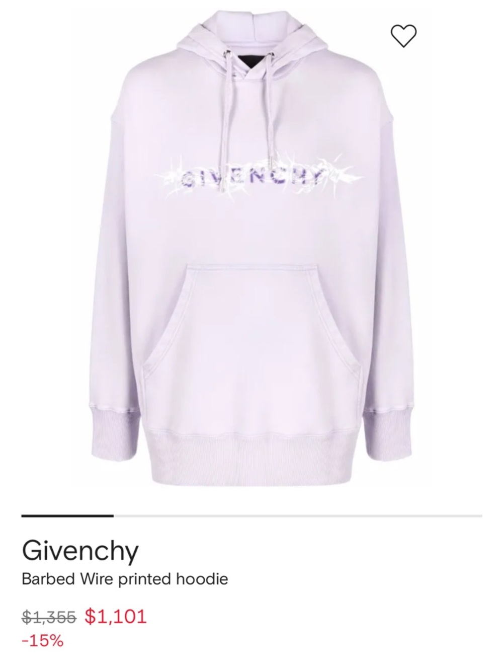 Givenchy Lilac Barbed Wire Logo Hoodie
